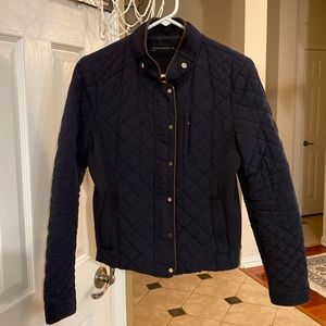 Woman jacket, Zara brand, size L. Navy blue. Great condition.